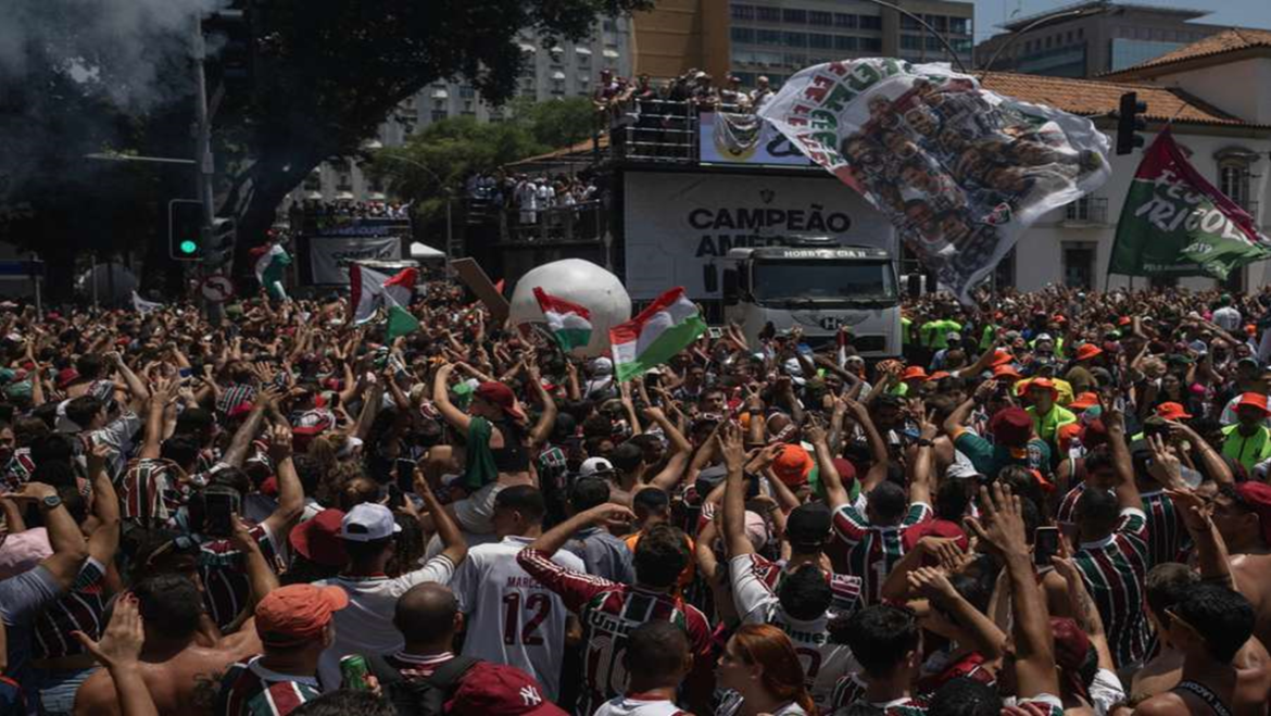 Festa do Fluminense após Libertadores